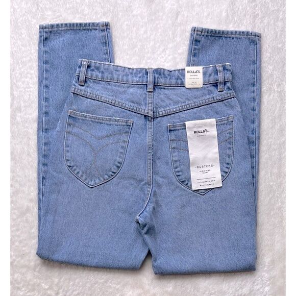 NWT ROLLA'S X SOFIA RICHIE Dusters High Rise Slim Straight Jeans in Old Stone - Picture 15 of 16
